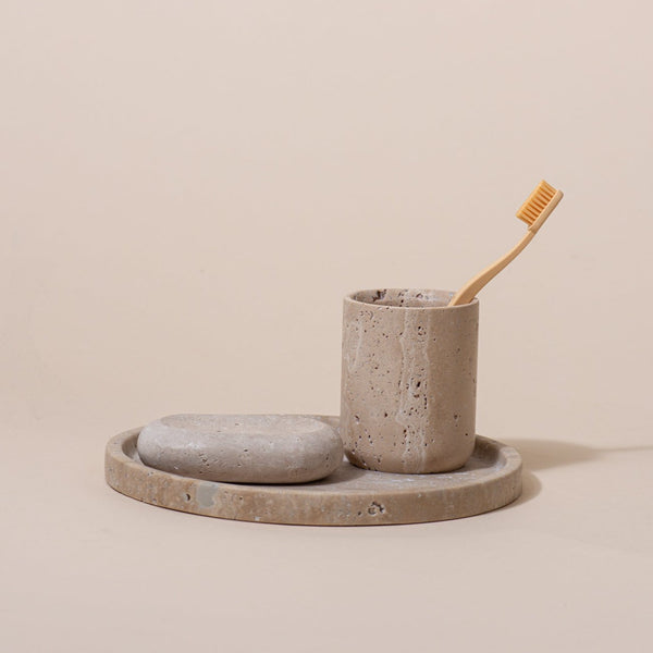 Travertine Round Tray