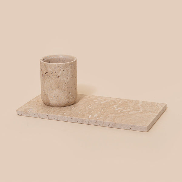 Travertine Rectangular Board S - 15 x 30 cm